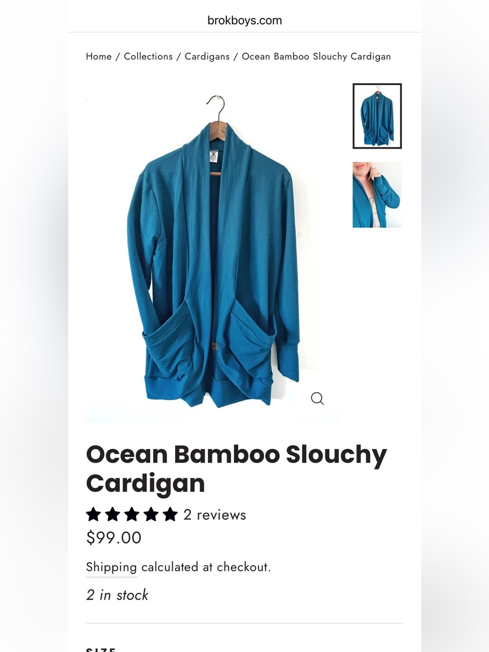Slouchy Open-Front Cardigan - Teal